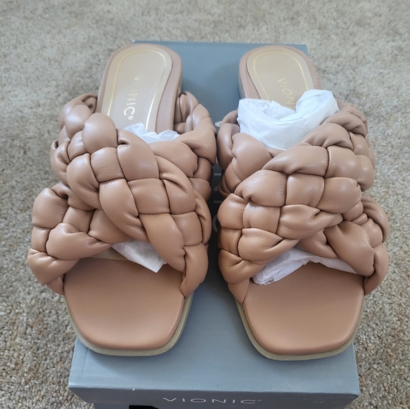 Nib! Vionic kalina woven slide sandals 6 - Picture 1 of 5
